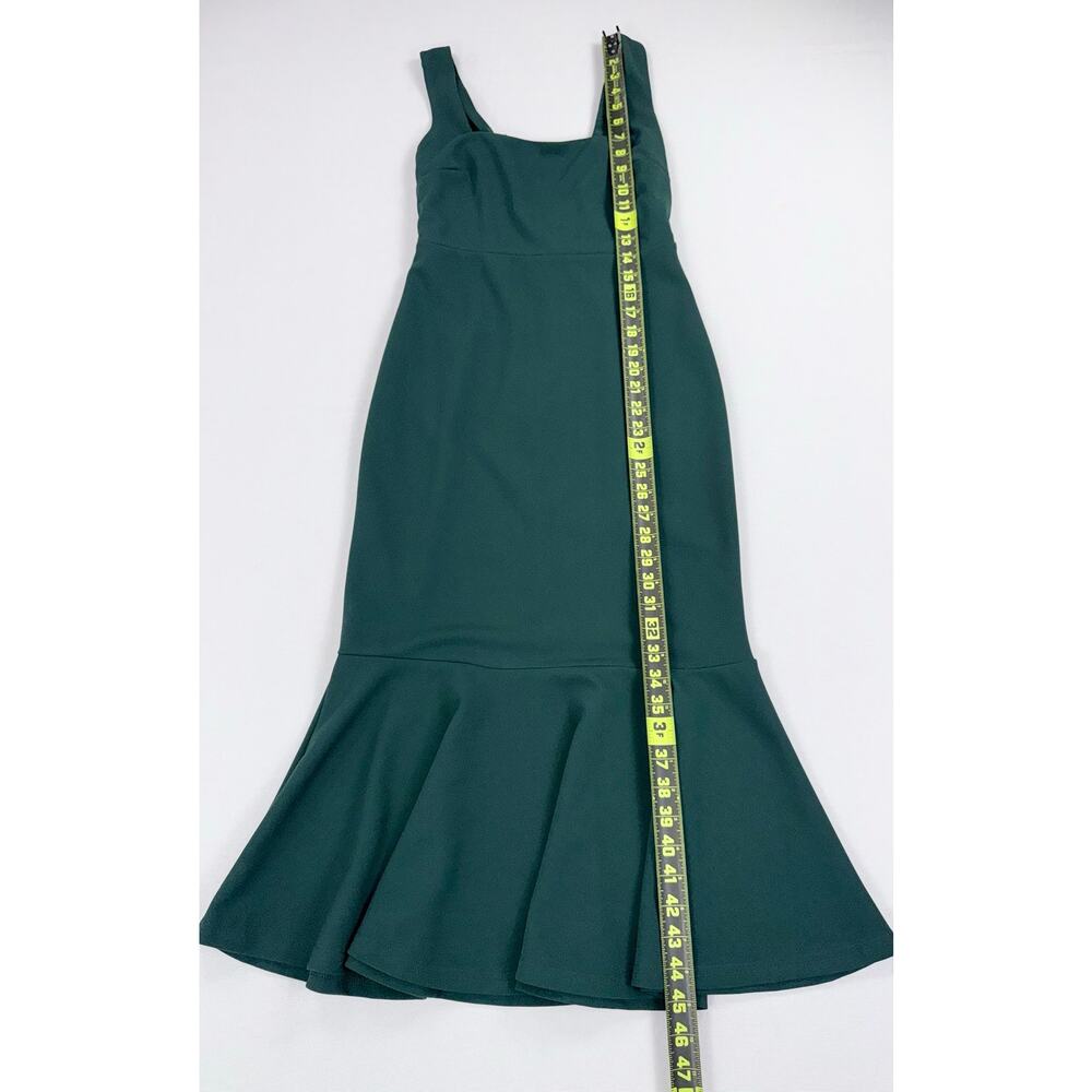 Lulus Moment Maker Square Neck Trumpet Midi Dress Women's Small Green - Picture 16 of 16